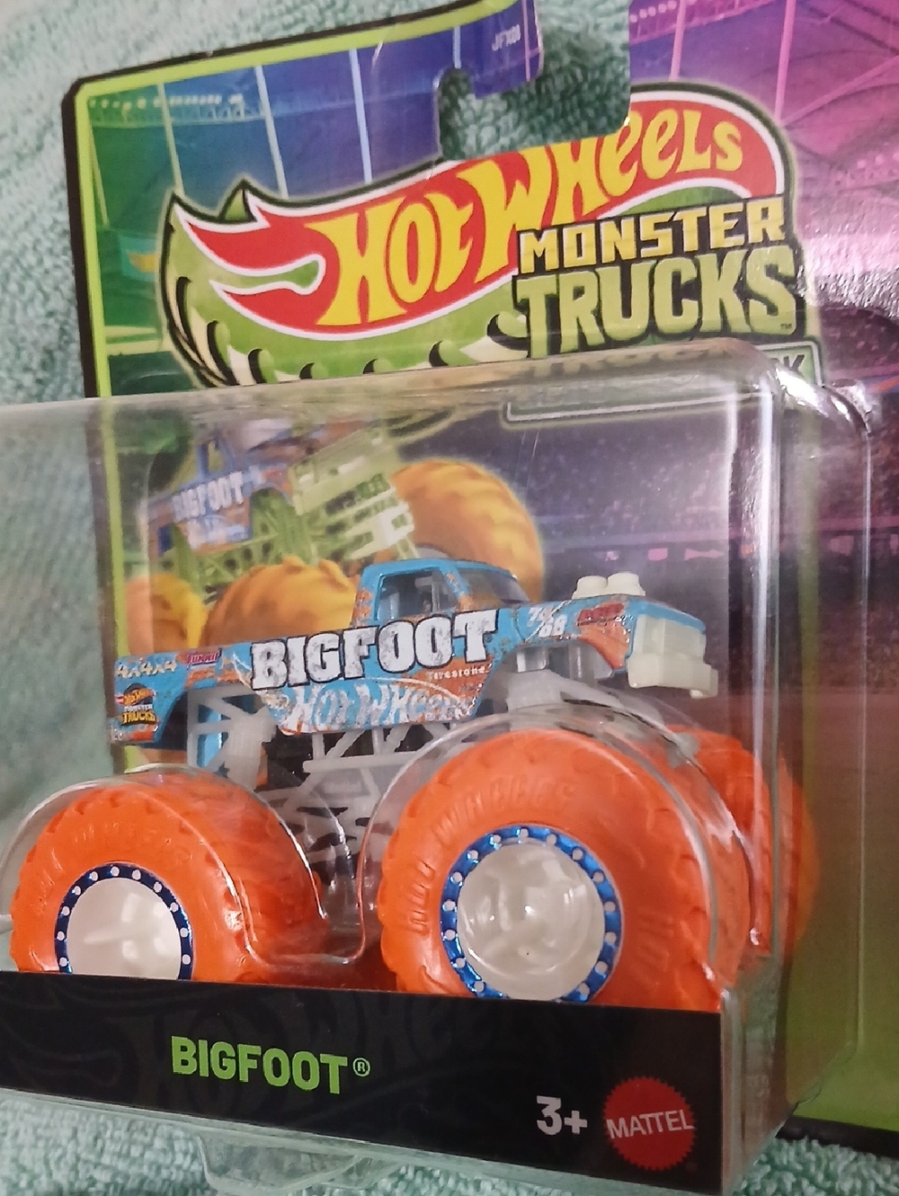 Bigfoot Monster Truck -  HOT Wheels Glow In The Dark .Orange/Blue